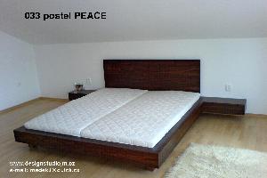 PEACE - Luxusní postel ořech